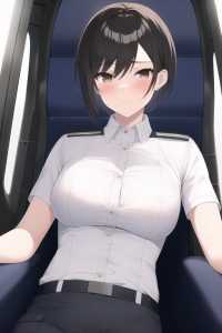 girl, very short hair, pilot uniform, white shirt s-651913781.png
